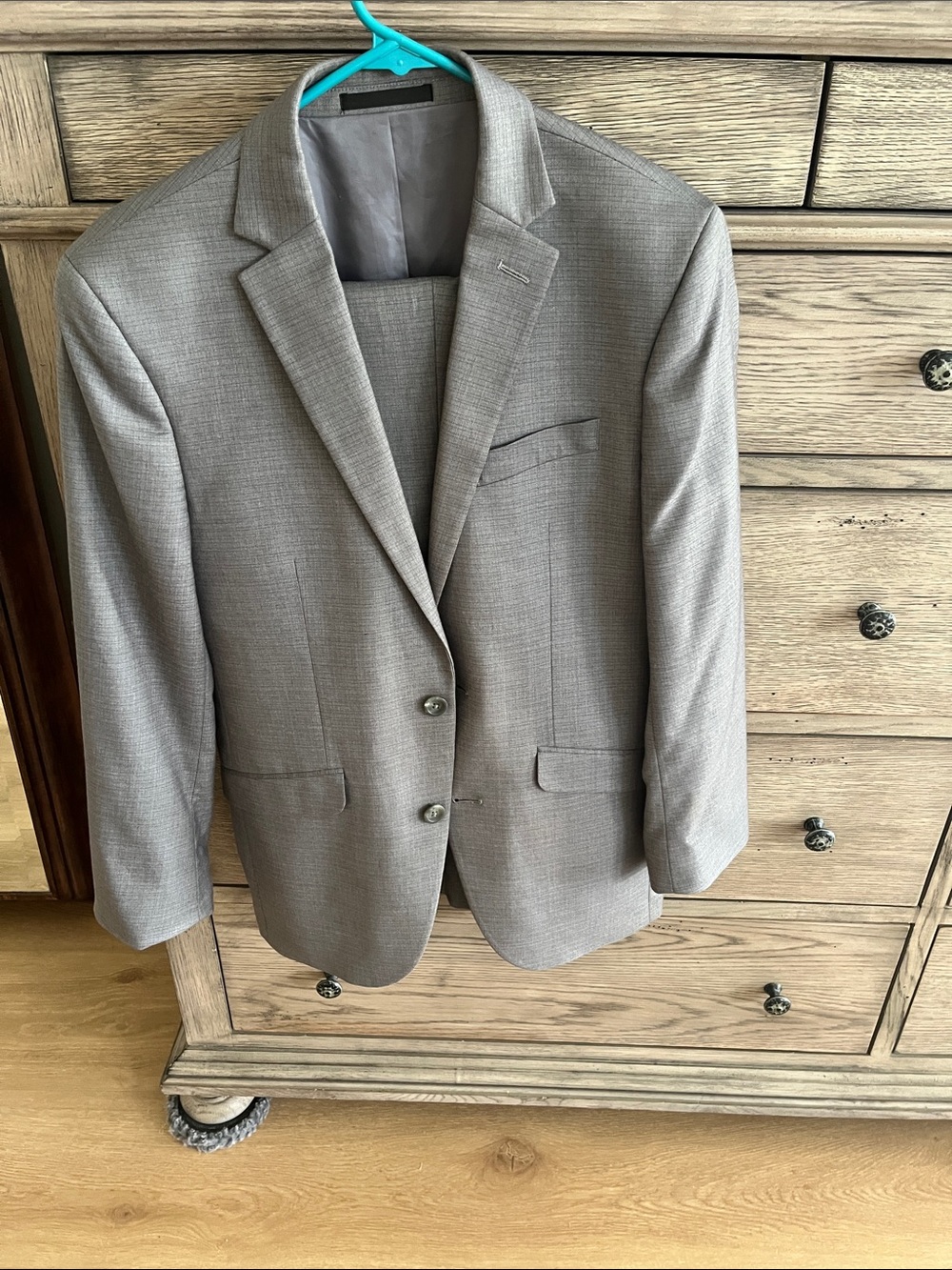 Kenneth Cole Light Gray Two-Button Notch Lapel Suit Jacket